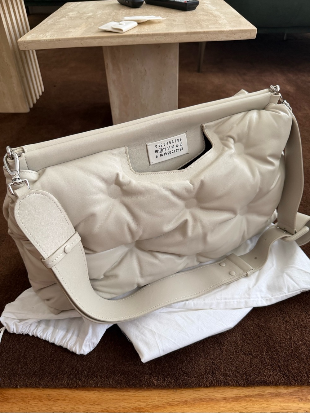 Margiela Padded Shoulder Bag in White (Glam Slam XL) Limited edition